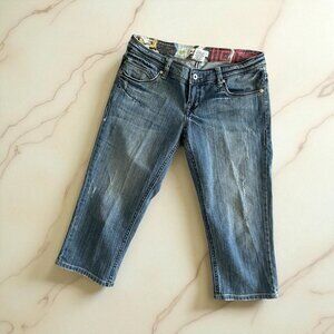 Z CAVARICCI Vintage y2k Denim Capris Pants Size 7